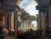 Hubert Robert Imaginary View of the Grand Gallery of the Louvre in Ruins Sweden oil painting artist